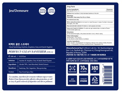 Product Label (Perfect Clean Sanitizer)